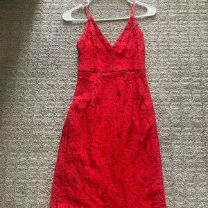 Elegant Red Lace Dress